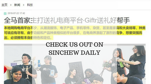 Giftr Was Featured on SinChew Daily