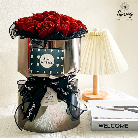 Mother's Day - Rose-Chrome Artificial Soap Flower Bouquet (Klang Valley Delivery Only)