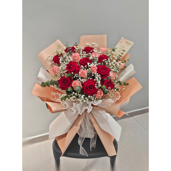 20 Fresh Roses Bouquet XL size (Ipoh Delivery Only) Giftr Malaysia