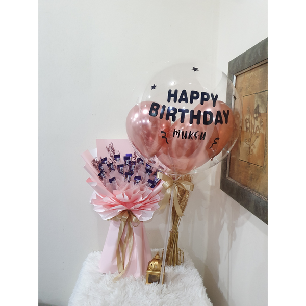 Ferrero Caspia Chocolate Bouquet With Balloon (Johor Bahru Delivery On