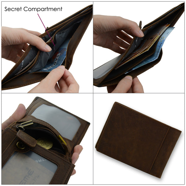RFID Leather Large Wallet With Secret Compartment (Nationwide Delivery