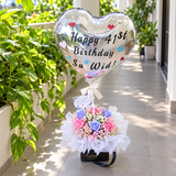 Soap Roses Flower Box with Balloon (Kuching Delivery Only)