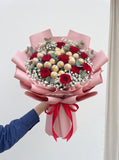 Chocolate Bouquet With Fresh Flowers (Penang Delivery only)