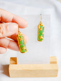Green White Bamboo Oriental Charm A Tale of Elegance Handmade Earring (Nationwide Delivery)