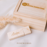 Personalised Maple Wooden USB Flash Drive & Square Box (Nationwide Delivery)