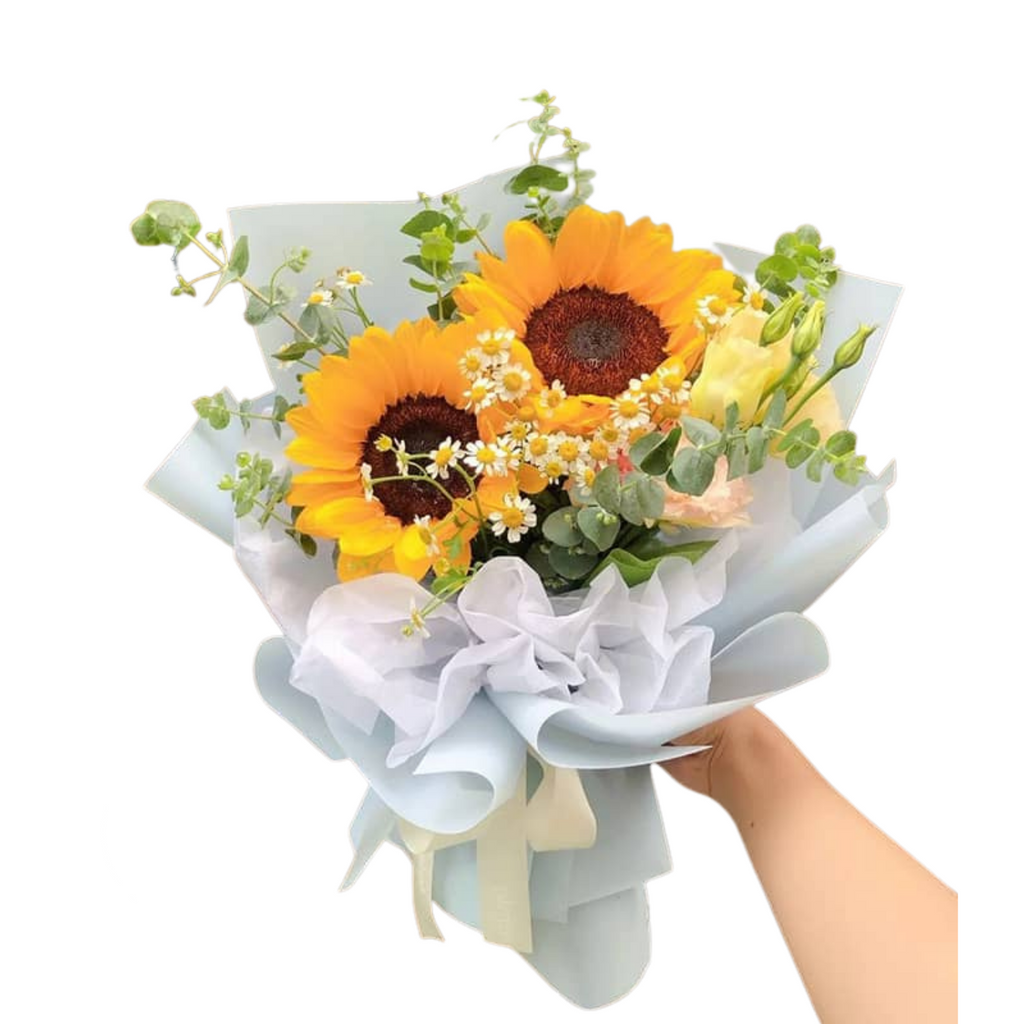 [Fresh Flower] Sunflower White Bouquet (Klang Valley Delivery Only