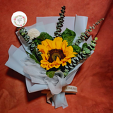 [Fresh Flower] Sunflower Blue Bouquet (Klang Valley Delivery Only)