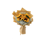 [Fresh Flower] Sunflower + Baby Breath Brown Bouquet (Klang Valley Delivery Only)