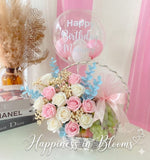 Fruit Basket with Flower (Soap Flower) (Penang Delivery only)