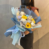 Mix Blue Preserved & Soap Flower Bouquet (Klang Valley Delivery Only)
