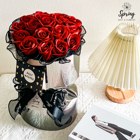 Rose-Chrome Artificial Soap Flower Bouquet (Klang Valley Delivery Only)