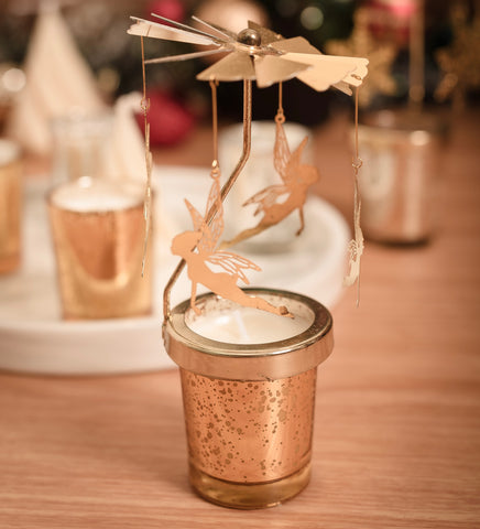 Cozy Whimsmical Xmas Carousel Candle | Gold Jar (Nationwide Delivery)