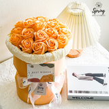 Mother's Day - Orange Rose Artificial Soap Flower Bouquet (Klang Valley Delivery Only)