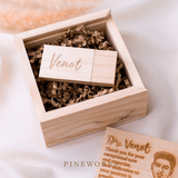 Personalised Maple Wooden USB Flash Drive & Square Box (Nationwide Delivery)