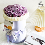 Purple Rose Artificial Soap Flower Bouquet (Nationwide Delivery)