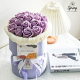 Purple Rose Artificial Soap Flower Bouquet (Nationwide Delivery)