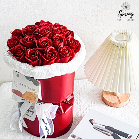 Red Rose Artificial Soap Flower Bouquet (Klang Valley Delivery Only)