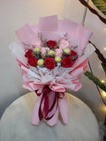 Flower bouquet-Fragrance artificial rose with Ferrero(Penang Delivery Only)
