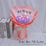 You Are My Love - 19 Stalks Soap Rose Flower Bouquet (Kuantan Delivery)