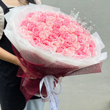 99 Stalks Korean Square Mesh Soap Flower Bouquet (West Malaysia Delivery Only)