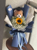 Sunny Graduation Bear Sunflower Bouquet