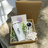 Personalised Self Stirring Thermos Bottle & Portable Hand Fan