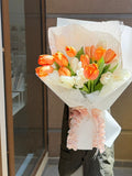 Orange & White Tulip Bouquet