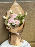 Soft Blush Tulip Rose Bouquet