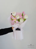 Scentales Pink & White Tulip  Flower Bouquet (Johor Bahru Delivery Only)
