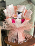 Blush Graduation Bear Soap Flower Bouquet