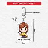 [TEACHER'S DAY 2026] Chibi Style Teacher Name Acrylic Keychain (10 SETS) (Nationwide Delivery)
