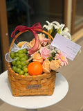 Fresh Fruit & Flower Gift Basket