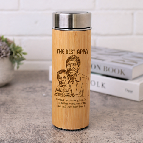 Personalized Smart Bamboo Thermal Flask with Gift Box (Nationwide Free Delivery)