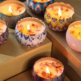 Rose Scented Candle Tin Aromatherapy Soy Wax Essential Oil Candle