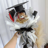 Graduation Convocation Farewell Bobo Balloon Flower Bouquet with Doll and Baby Breath | TTEEN GIFT