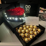 Love Box With Soap Roses and Ferrero (Klang Valley Delivery)