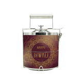BDARI Tiffin Carrier - Happy Diwali In Marron (Nationwide Delivery)