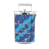 BDARI Tiffin Carrier - Blue Wave Patchwork (Nationwide Delivery)