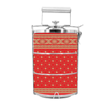 BDARI Tiffin Carrier - Indian Saree Chili Red (Nationwide Delivery)
