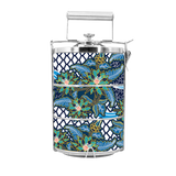 BDARI Tiffin Carrier - Blue Batik Flower (Nationwide Delivery)