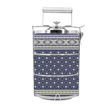 BDARI Tiffin Carrier - Indian Saree Slate Blue (Nationwide Delivery)