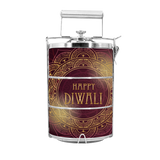BDARI Tiffin Carrier - Happy Diwali In Marron (Nationwide Delivery)