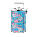 BDARI Tiffin Carrier - Blue Patchwork (Nationwide Delivery)