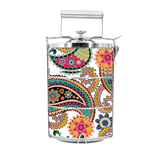 BDARI Tiffin Carrier - White Paisley (Nationwide Delivery)
