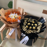 8pcs Ferrero Rocher With Preserved Baby's Breath Bouquet (Klang Valley Delivery Only)