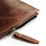 Zipper Cow Leather Man Clutch