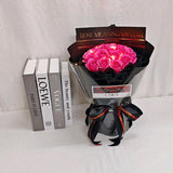 Rose Meaning My Love - 19 Stalks Soap Rose Flower Bouquet ( Kuantan Delivery )