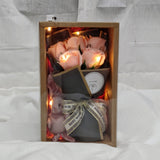 Gift Box -5 Stalks Soap Rose Flower Bouquet Gift Box With Bunny Toy & LED Light (Kuantan Delivery)