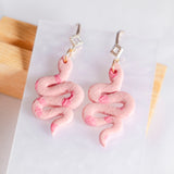 Serpentine Blossom Pink Snake Polymer Clay Earring (Nationwide Delivery) - CNY Hampers & Gifts 2025