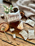 Snowy Shine | Christmas Gift Set 2025 Silver Theme Customizable Wooden Coaster, Candle, Biscuit, Teaspoon, Coffee (Nationwide Delivery)